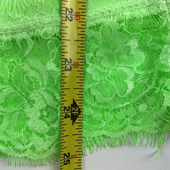 New Girl Order green cami top with lace trim and tattoo print in neon Medium - Picture 9 of 10